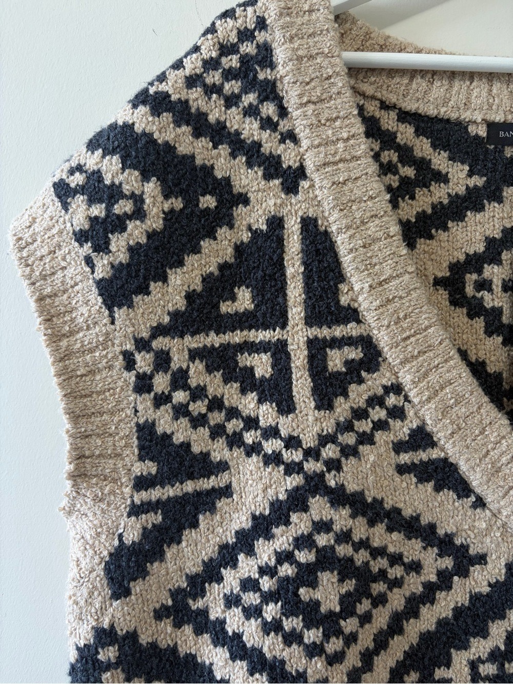 Banana republic Wool Blend HERITAGE OVERSIZED SWEATER VEST Size M/L - Picture 7 of 12
